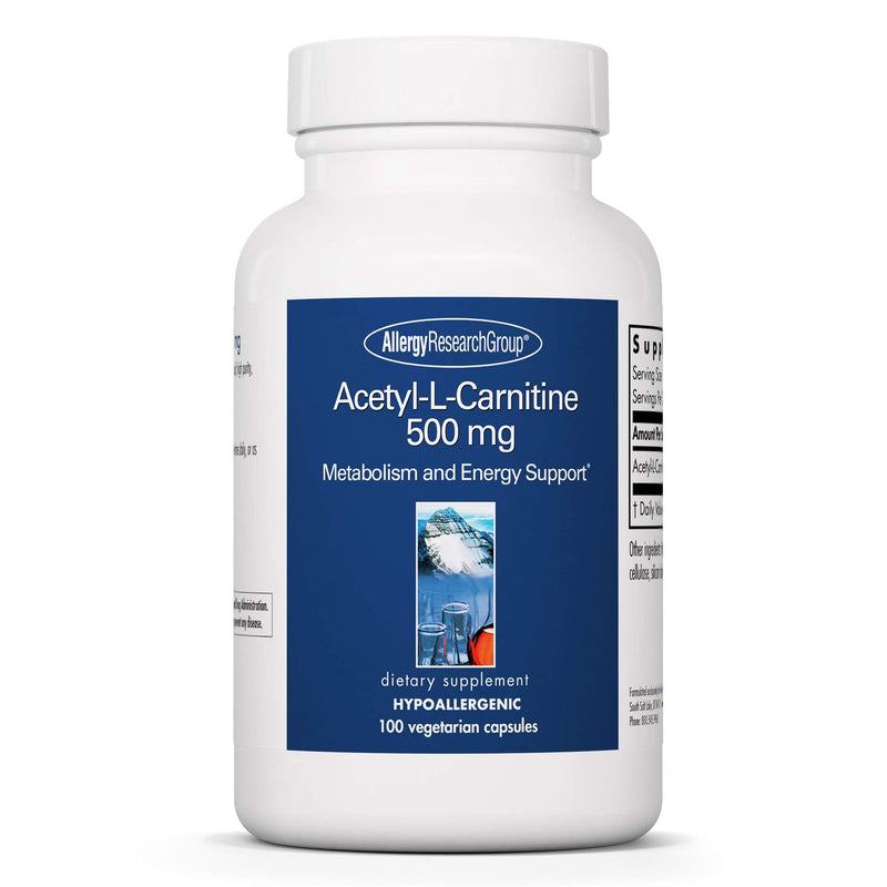 Allergy Research Group Acetyl-L-Carnitine 500mg – Metabolism & Energy Support, 100 Count