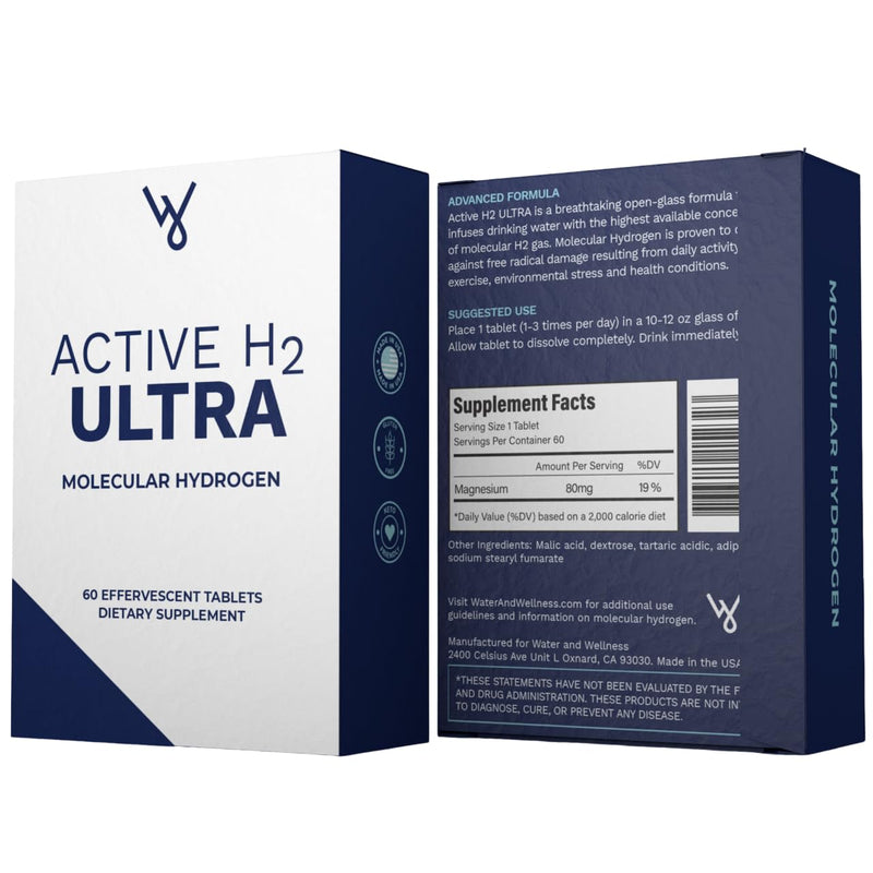 Active H2 Ultra Hydrogen Water Tablet – Hydration, Antioxidant Support, and Potential Immune Benefits (1 Bottle, 60 Tablets)