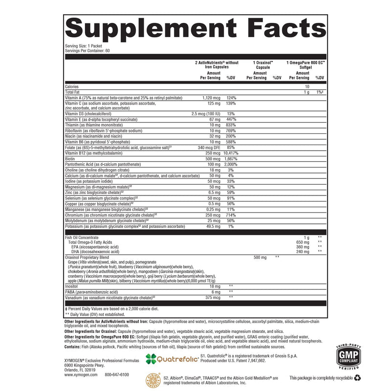 XYMOGEN ActivEssentials Packets – Daily Dose Pack (60 Packets)