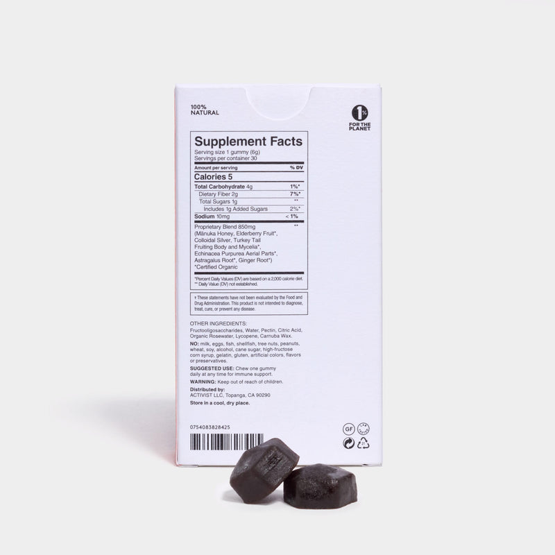ACTIVIST Manuka Immune Gummies | Raw Mānuka Honey 850+MGO | Gluten-Free | 30 Gummies