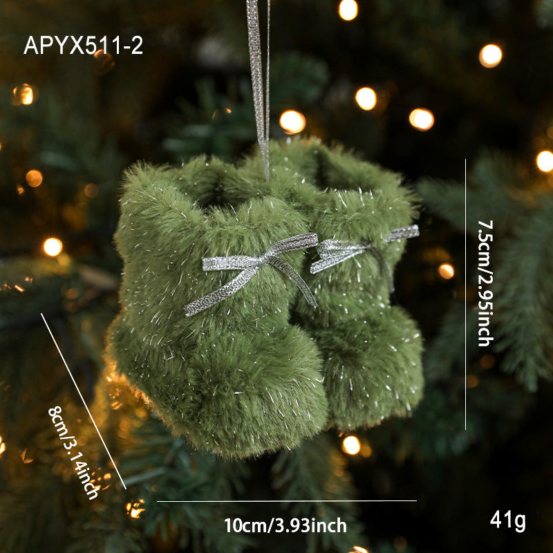 Plush Christmas Small Boots Creative Decoration Christmas Tree Pendant