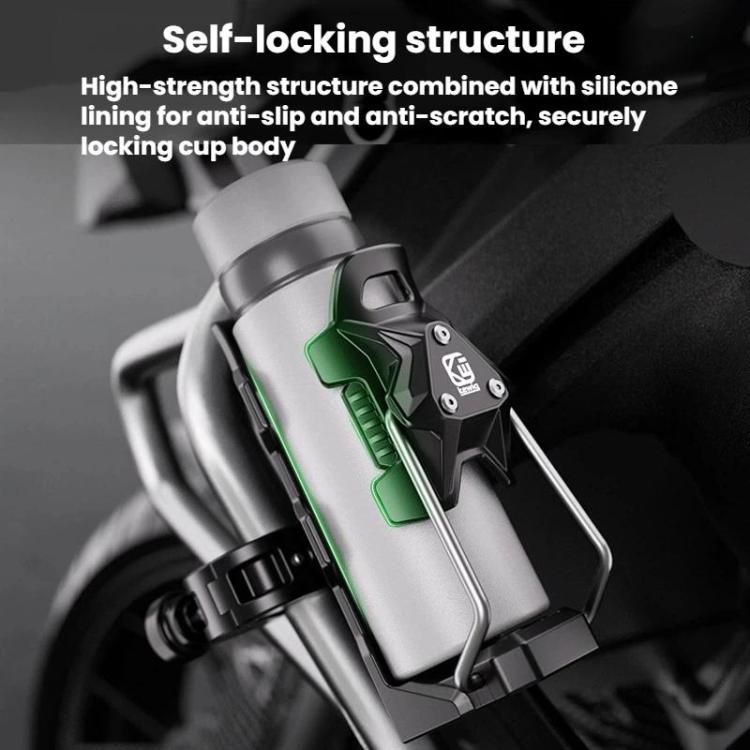 Adaptive Anti-Slip Water Bottle Holder For Motorcycles & Bicycles 360-Degree Rotating Anti-Theft Cup Holder, Kewig SHJ-6 - InStock