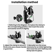 Adaptive Anti-Slip Water Bottle Holder For Motorcycles & Bicycles 360-Degree Rotating Anti-Theft Cup Holder, Kewig SHJ-6 - InStock