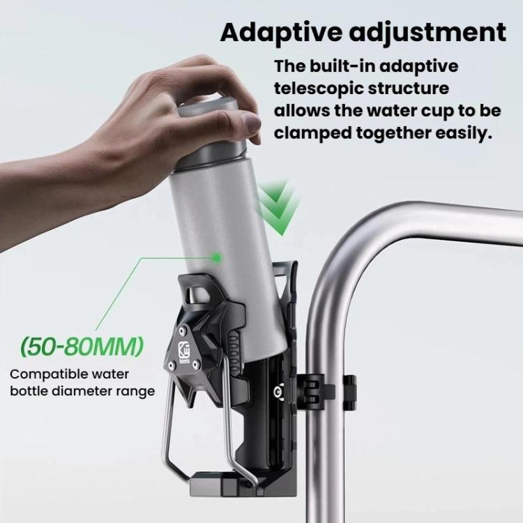 Adaptive Anti-Slip Water Bottle Holder For Motorcycles & Bicycles 360-Degree Rotating Anti-Theft Cup Holder, Kewig SHJ-6 - InStock