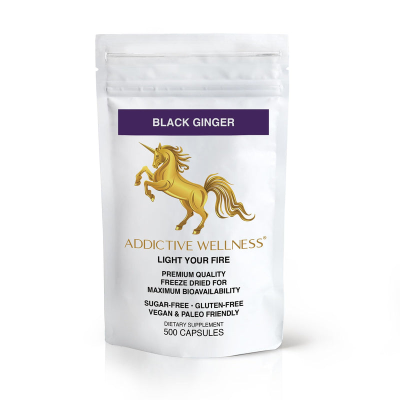 Addictive Wellness Black Ginger Capsules 450mg – Kaempferia Parviflora for Energy, Endurance & Metabolism | 500 Count