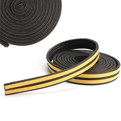 5m Black E-Type Adhesive Rubber Door and Window Seal Strip