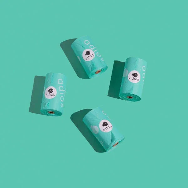 Adios Plastic Compstable Poo Bag Mint 15''s