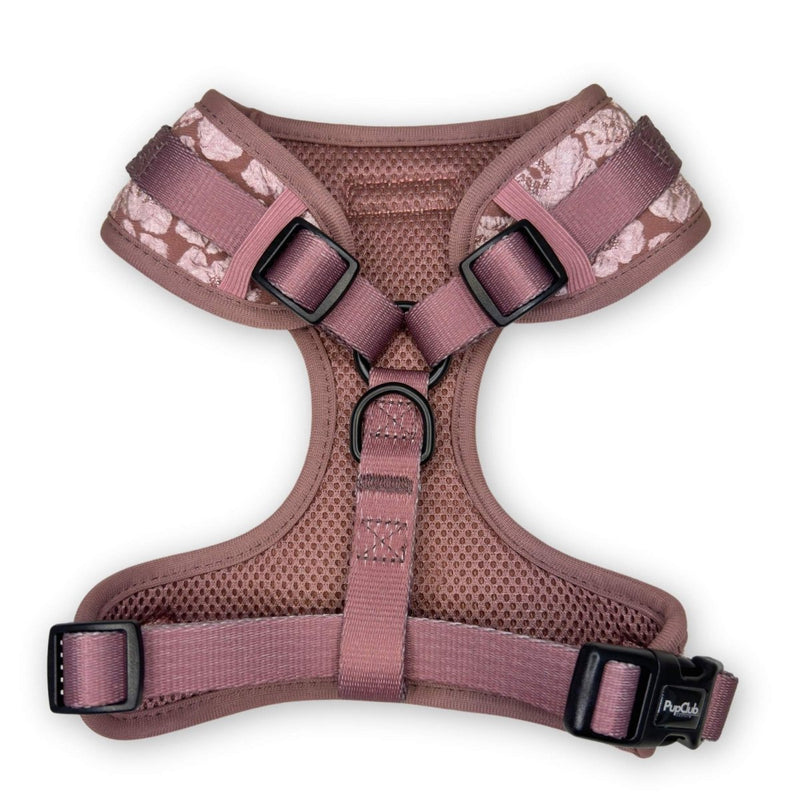 PupClub Dog Luxe Adjustable Harness - Mocha Petals