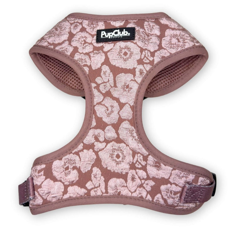 PupClub Dog Luxe Adjustable Harness - Mocha Petals
