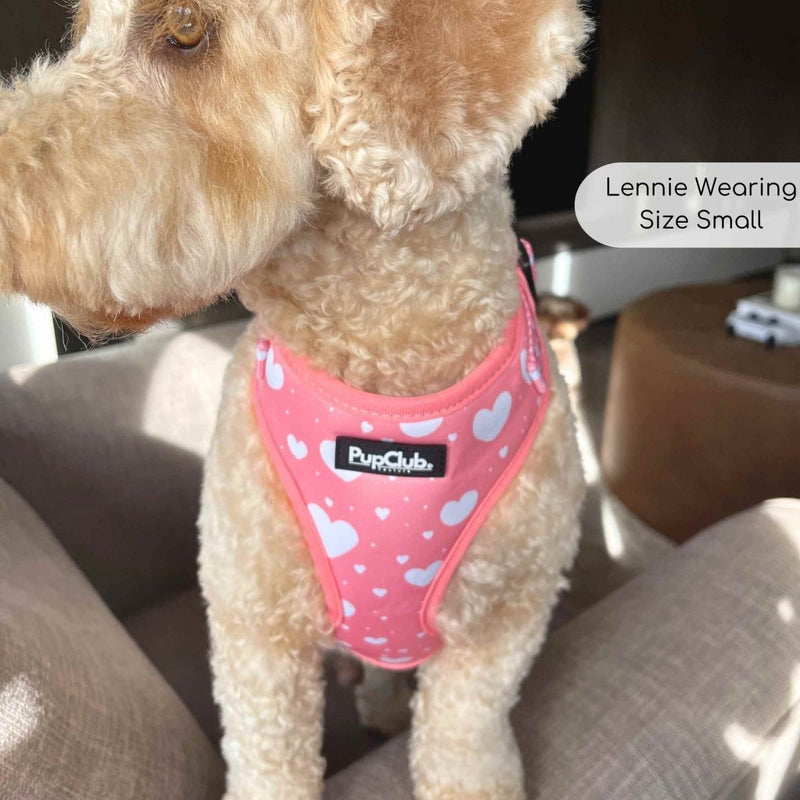 PupClub Dog Adjustable Harness - Peachy Hearts