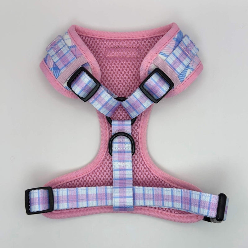 PupClub Dog Adjustable Harness - Pink Tartan
