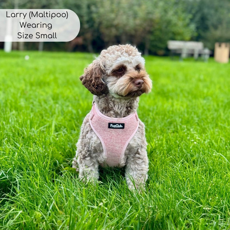 PupClub Dog Tweed Adjustable Harness - Pink