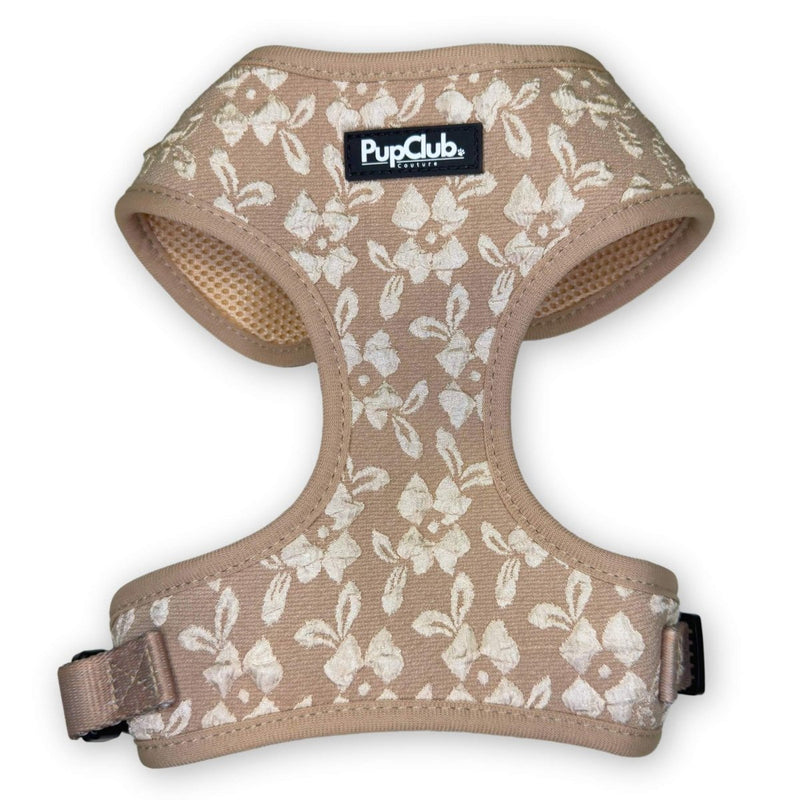PupClub Dog Luxe Adjustable Harness - Toffee Latte Petals