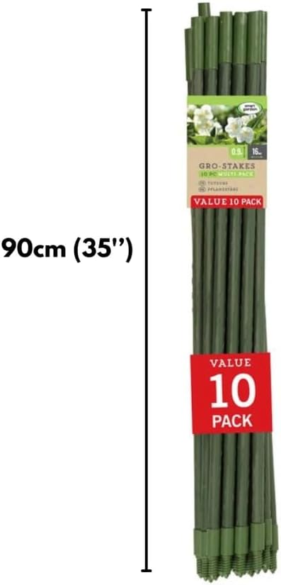 Extendable Plant Support Stakes 90cm 10 Pack Garden Canes