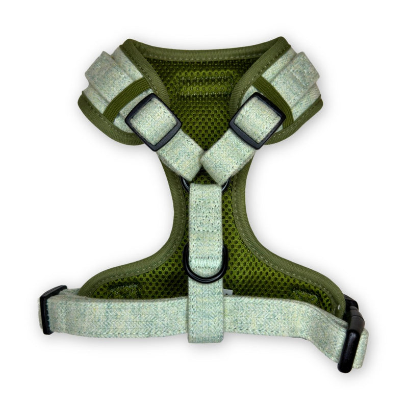 PupClub Dog Tweed Adjustable Harness - Sage