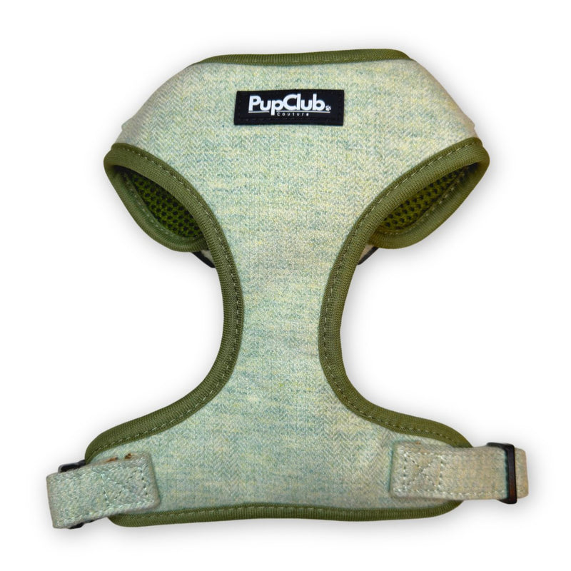 PupClub Dog Tweed Adjustable Harness - Sage