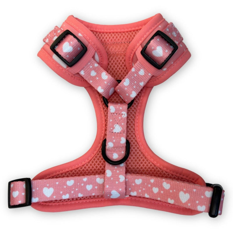 PupClub Dog Adjustable Harness - Peachy Hearts
