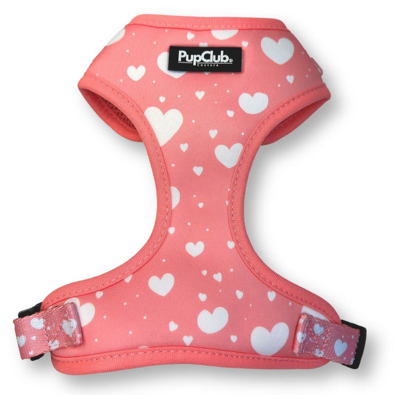 PupClub Dog Adjustable Harness - Peachy Hearts