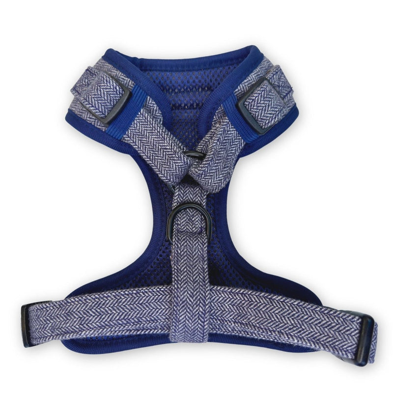 PupClub Dog Tweed Adjustable Harness - Blue