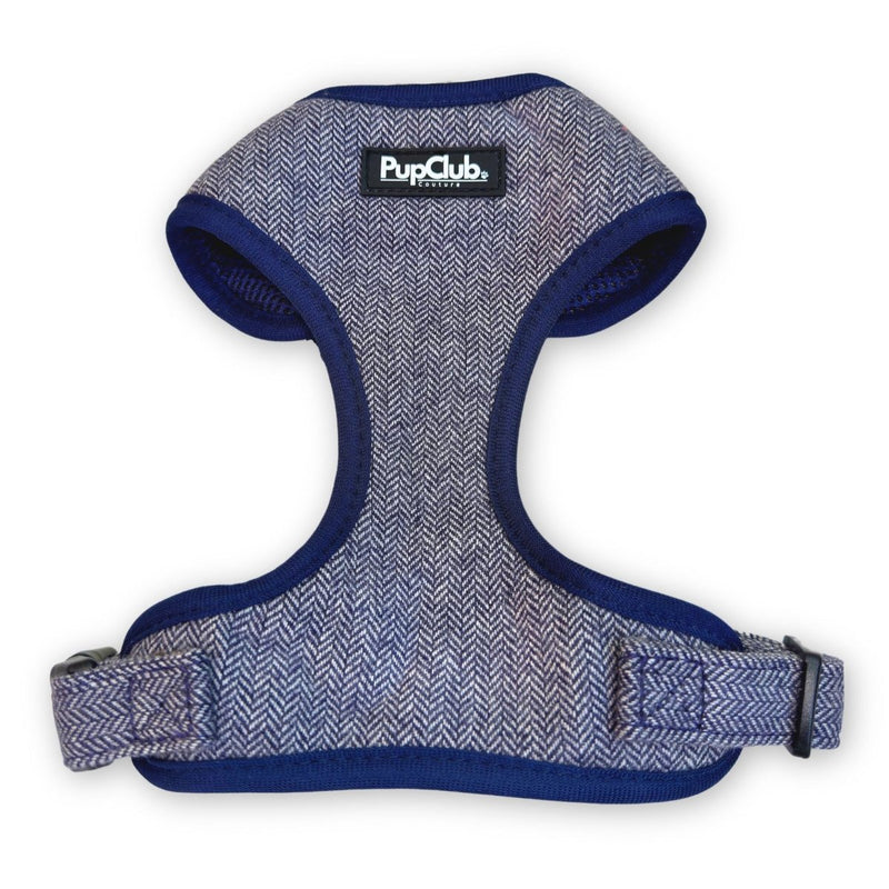 PupClub Dog Tweed Adjustable Harness - Blue