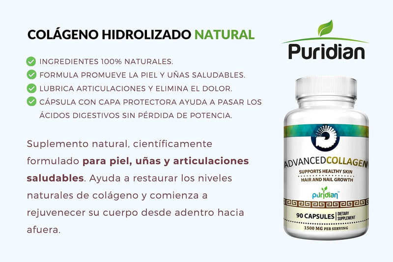 Advanced Collagen+ for Women – 90 Capsules (1500mg) Hydrolyzed Collagen for Skin, Hair & Nails
