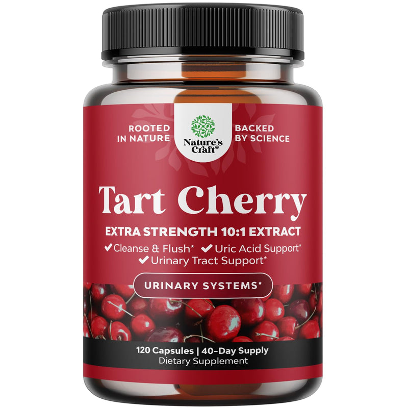 Advanced Tart Cherry Extract Capsules - 750mg | Uric Acid & Joint Support | 120 Count
