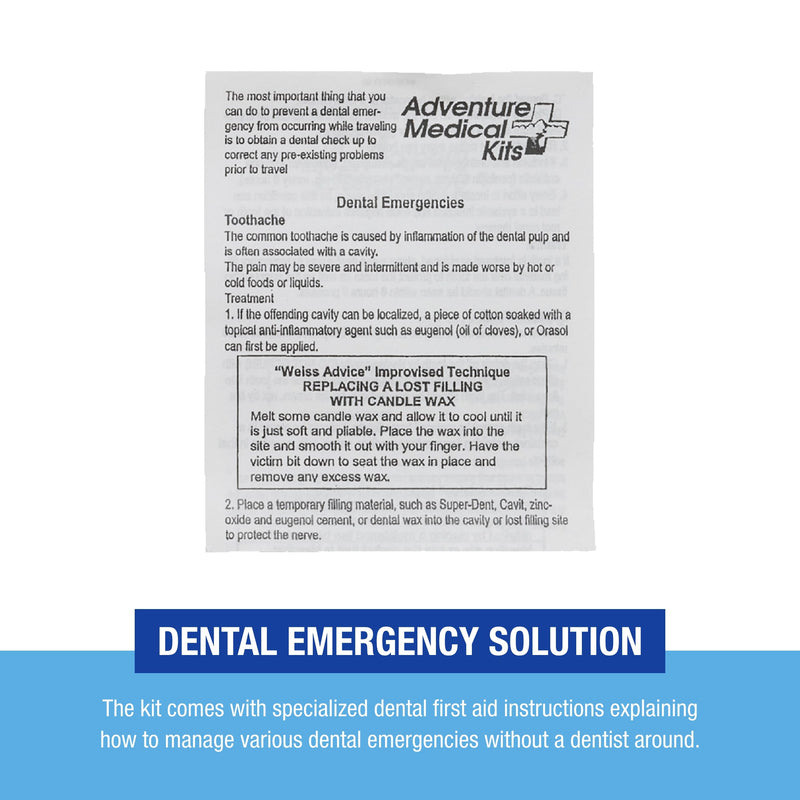 Adventure Medical Kits Dental Medic Kit - Travel Dental Emergency Kit with Orasol Gel & Temporary Cavity Filling
