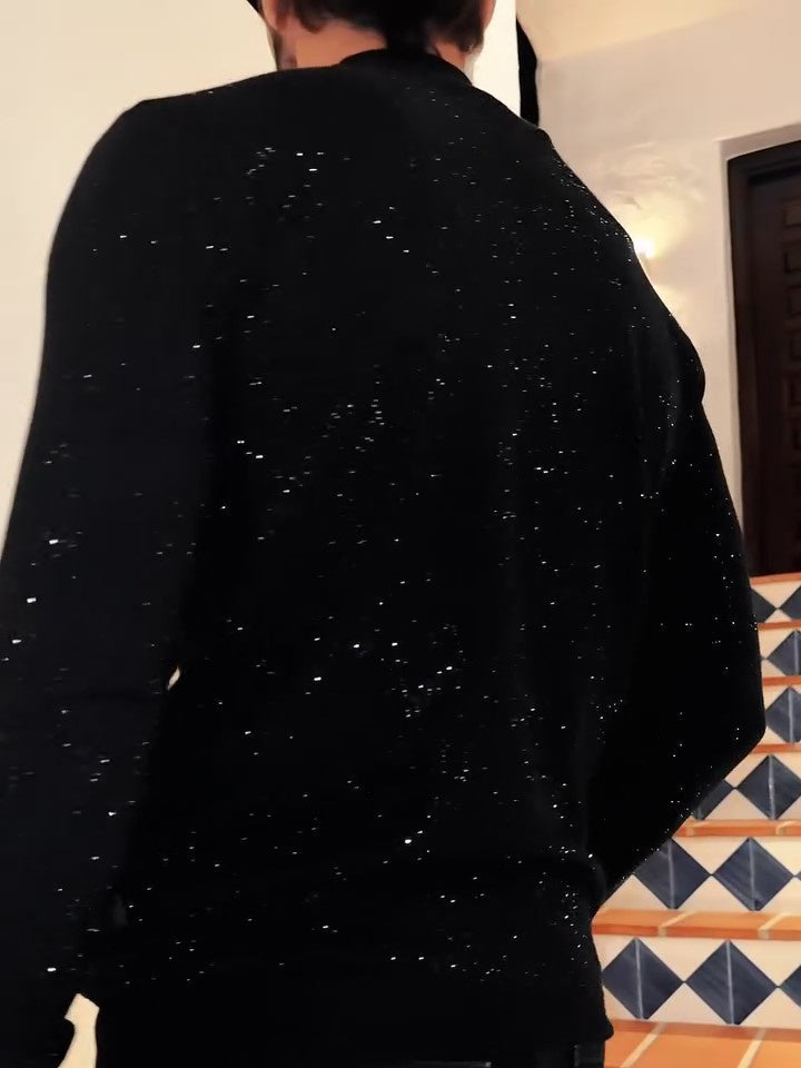 Men's Elegant Sequined Long Sleeve Top