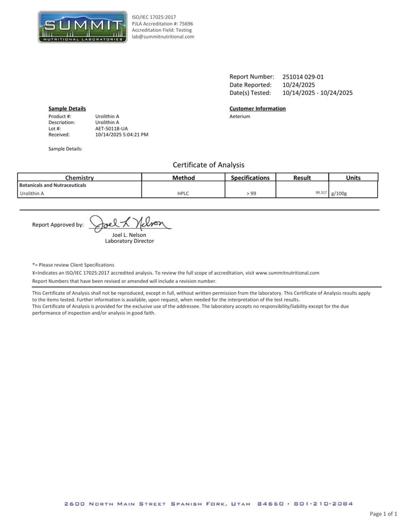 Aeternum Urolithin A UA 30g Powder