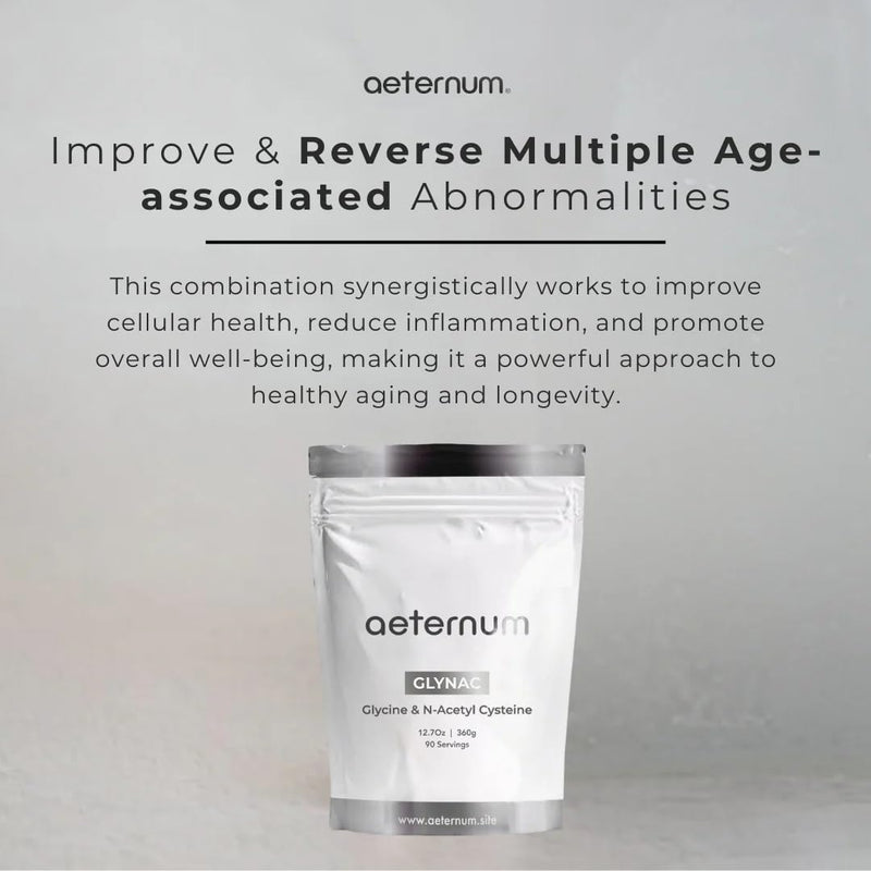 Aeternum GlyNAC Glycine & NAC Powder 360g | Purity Tested