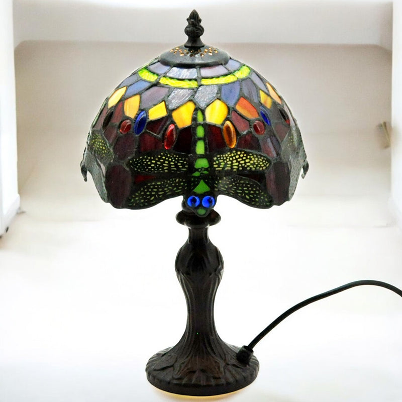 8" SHADE RED DRAGONFLY TIFFANY LAMP