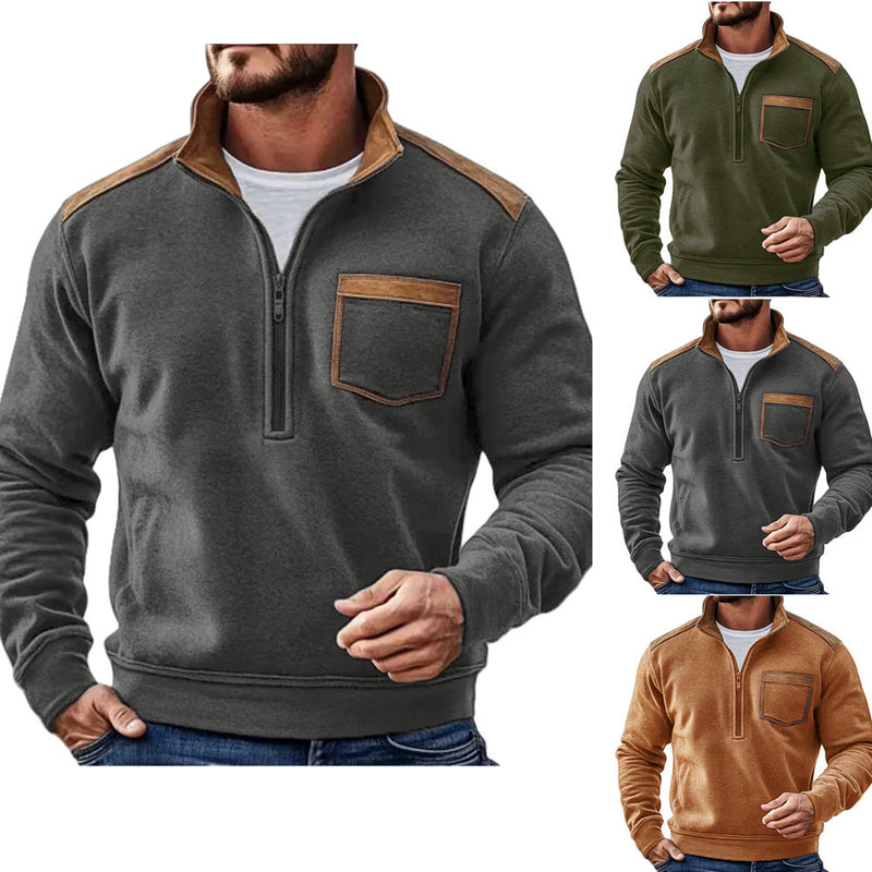 Premium Men's Fleece Zipper Sweater - Casual Pullover Jacket