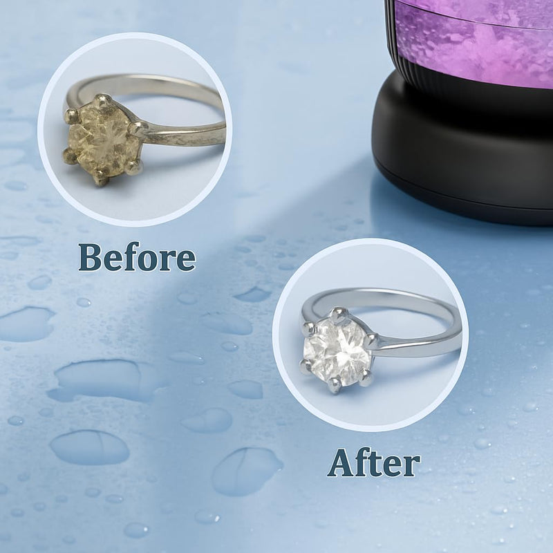 50kHz Ultrasonic Retainer Cleaner – Travel & Home, Portable Denture Cleaner