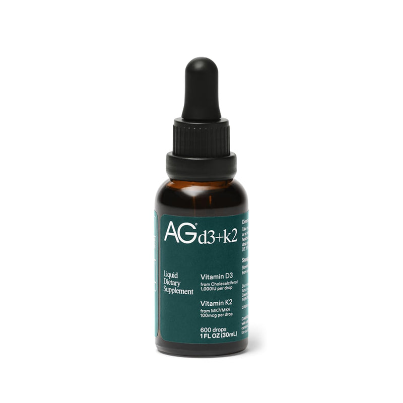 AG1 Vitamin D3 K2 Drops – 1000IU D3, 100mcg K2 per Serving | Supports Bone Density