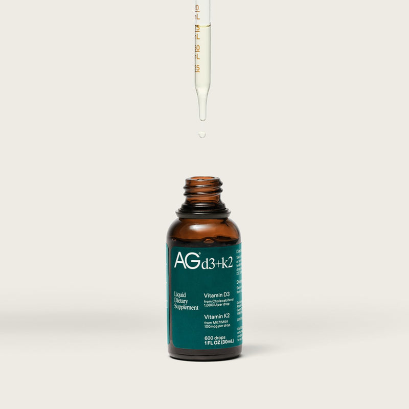 AG1 Vitamin D3 K2 Drops – 1000IU D3, 100mcg K2 per Serving | Supports Bone Density