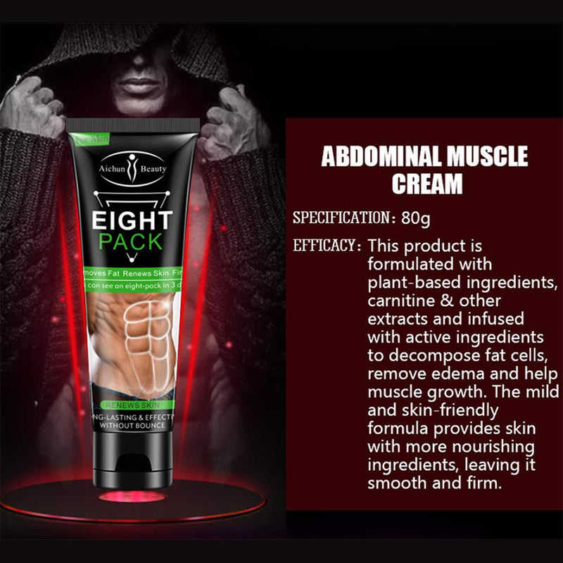 AICHUN BEAUTY Eight Pack For Men Strong Waist Manly Torso Smooth Lines Press Fitness Belly Burning Muscle Fat Remove Renews Skin Weight Loss Slimming Cream 80g