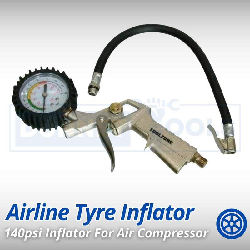 Tyre Inflator Pressure Gauge Heavy Duty Air Compressor