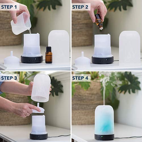 Airome Moonstone Medium Essential Oil Diffuser | 100 mL Ultrasonic Diffuser with 8 LED Lights