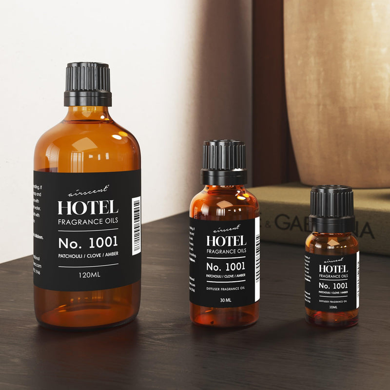 AirScent Hotel Diffuser Oil No. 1001 - Patchouli Clove Amber - Hotel Scent Dupe, 10 mL