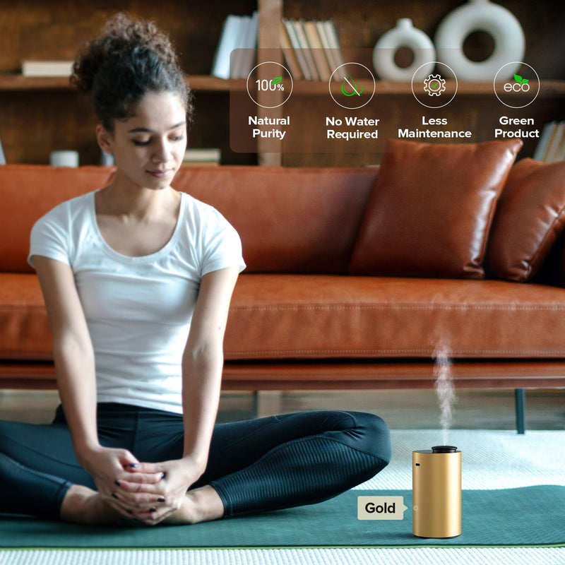 Airversa Waterless Essential Oil Diffuser – 3 Mist Levels, 3 Timers, USB-C, ANX Premium Metal Ice Blue