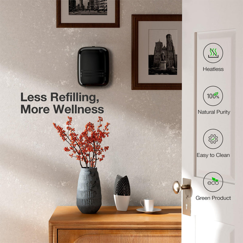 Airversa Waterless Diffuser Starter Kit - 400 mL, 200 mL Oils, Up to 2000 sq ft, Black