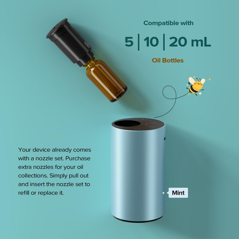 Airversa Waterless Essential Oil Diffuser - 3 Timers, 3 Mist Levels, ANX Premium Metal Gold