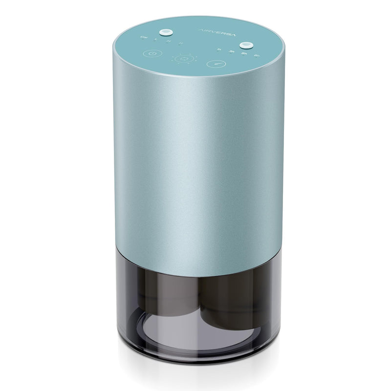 Airversa Dual-Nozzle Waterless Diffuser – Mint Metal, 5 Timers, 4 Mist Levels, Car Mode