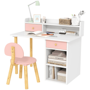 AIYAPLAY Kids Desk and Chair Set for Studying, Reading and Drawing - Pink - InStock