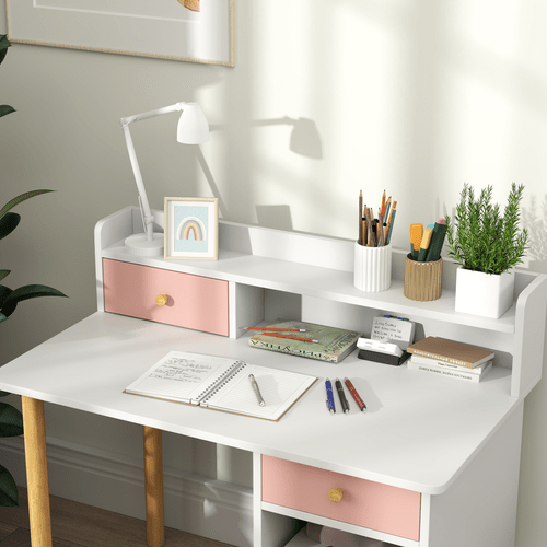 AIYAPLAY Kids Desk and Chair Set for Studying, Reading and Drawing - Pink - InStock