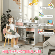 AIYAPLAY Kids Desk and Chair Set for Studying, Reading and Drawing - Pink - InStock