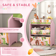 AIYAPLAY Kids Toy Storage Unit with 6 Storage Boxes for Playroom, Pink - InStock