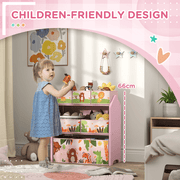 AIYAPLAY Kids Toy Storage Unit with 6 Storage Boxes for Playroom, Pink - InStock
