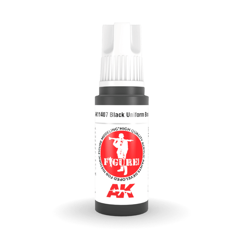 AK Interactive 3rd Gen Acrylic - Black Uniform Base 17ml AK11407