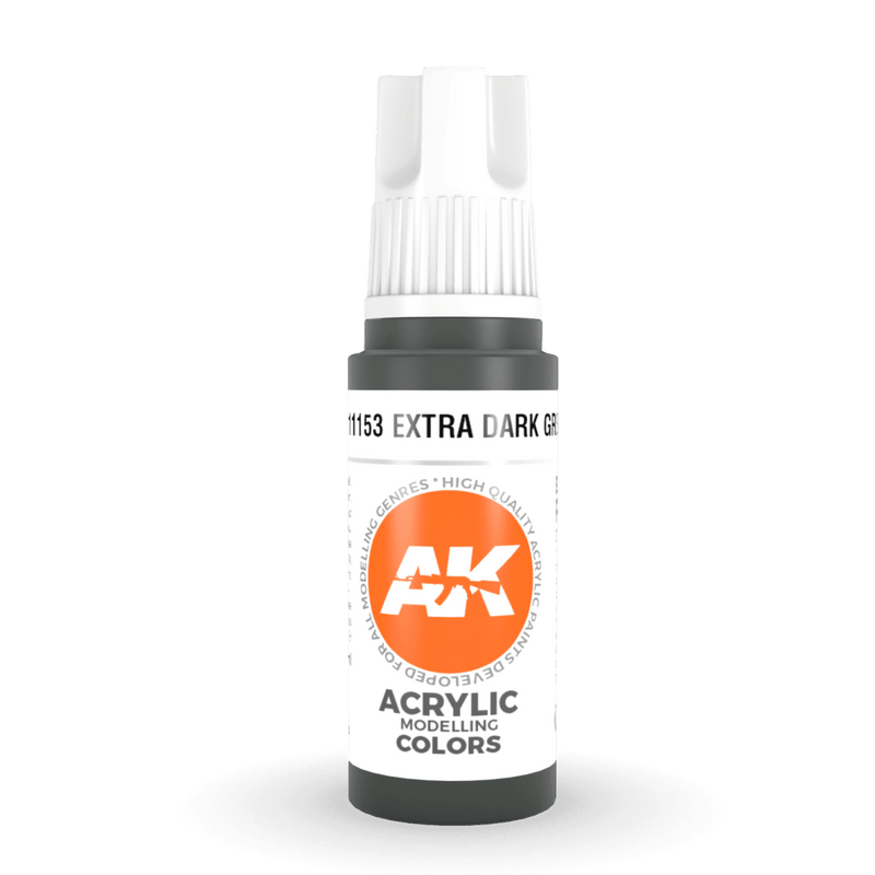 AK Interactive 3rd Gen Acrylic - Extra Dark Green (formerly "Faded Olive Green") 17ml AK11153